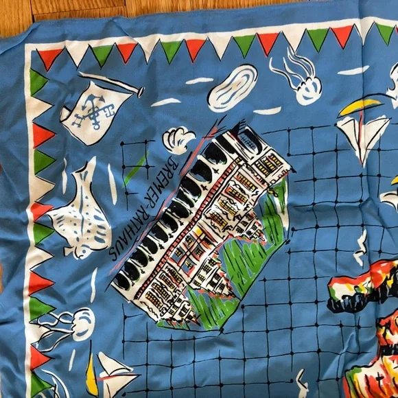 Vintage German Maritime Souvenir Scarf - Picture 6 of 7
